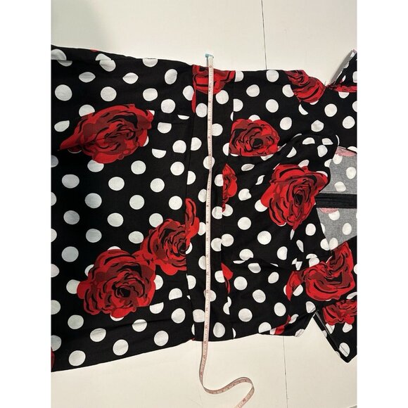 Grace Karin Rose Polka Dot Print Rockabilly Pinup Retro Party Chic Bodycon Dress - Picture 6 of 8
